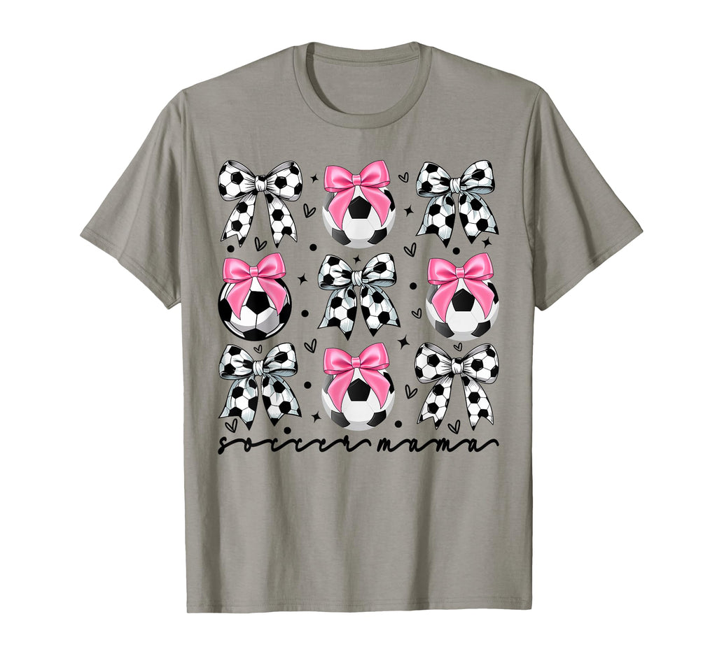 Coquette Soccer Bow Mom Soccer Mama T-Shirt - Fun Novelty Design for Adults