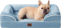 EHEYCIGA Orthopedic Dog Bed for Medium Dogs, Waterproof Memory Foam Medium Dog Beds with Sides, Non-Slip Bottom and Egg-Crate Foam Pet Couch Bed with Washable Removable Cover, Washed Blue