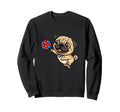 Playful Pug Puppy Soccer Dog Sweatshirt - Custom Art Print for Adults