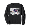 Usa Flag Ice Hockey Enthusiast Sweatshirt - Casual Everyday Wear Unisex