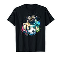 Pug Dog Soccer Champion Fan Ball T-Shirt - Custom Art Print Men Women