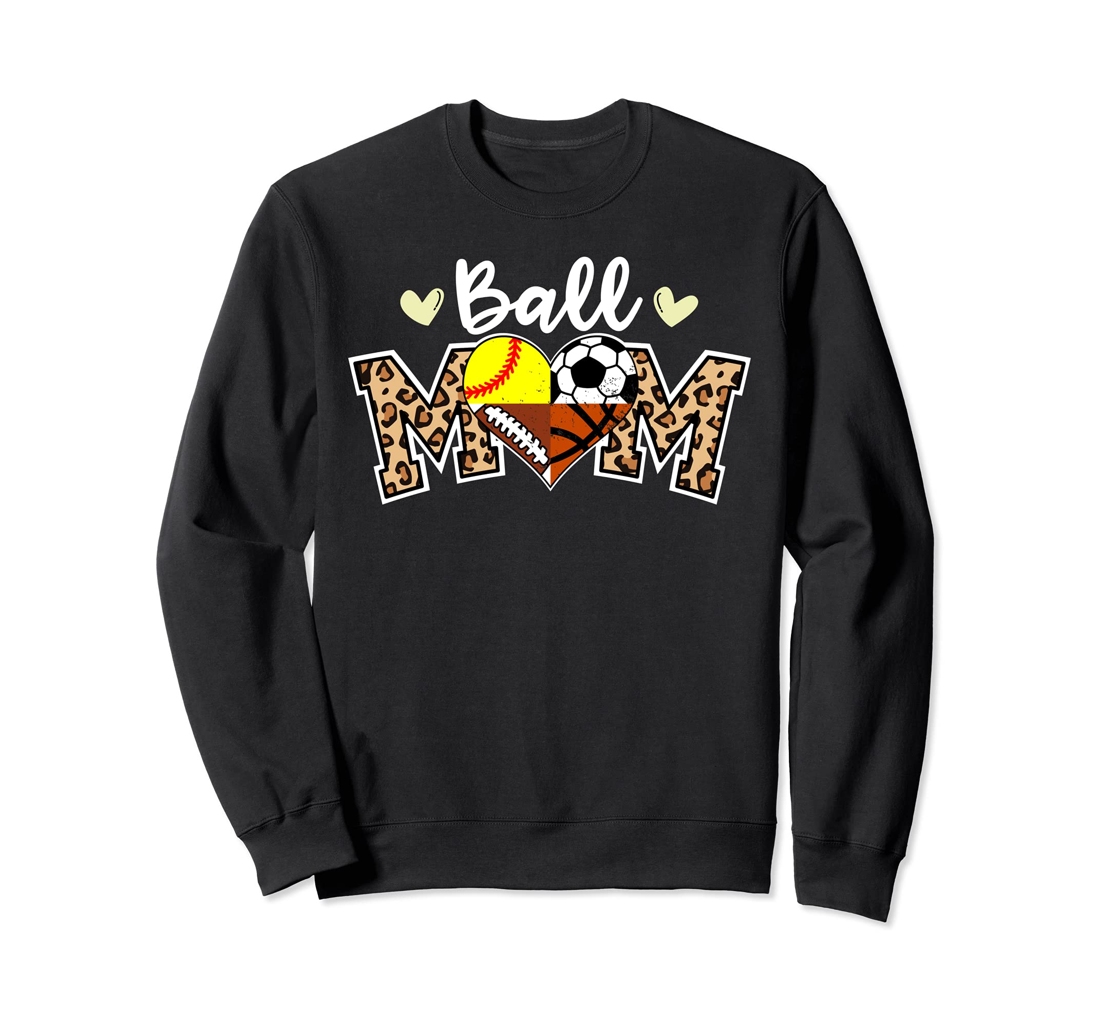 Ball Mom Leopard Soccer Football Sweatshirt - Minimalist Print Unisex