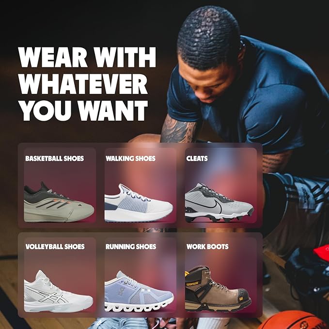 MOVE Baseline - All-Purpose Insoles - Sock Liner - Ultra Thin Shock Absorption - Maximum Freedom of Movement and Energy Return for Cleats, Shoes, Running, Basketball, Baseball (M17-17.5/WM18.5-19)