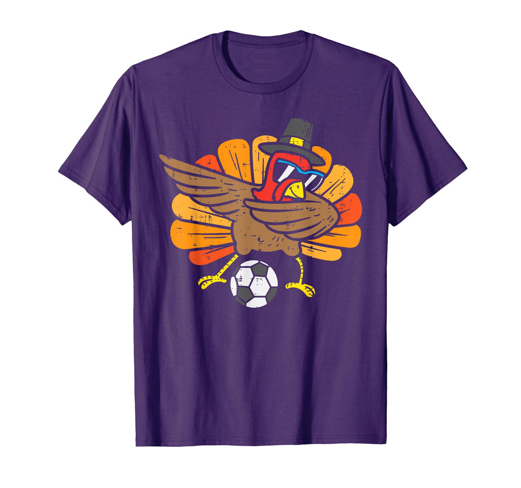 Turkey Dab Soccer Football Thanksgiving T-Shirt - Streetwear Style Unisex