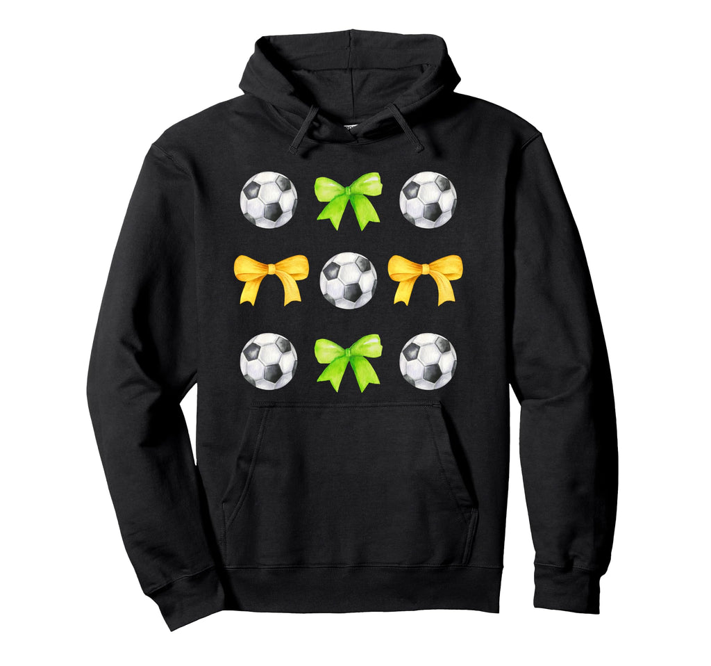 Soccer Balls Bows Womens Soccer Player Hoodie - Trendy Graphic Unisex