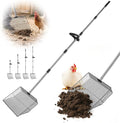 15" Widely Chicken Coop Poop Scooper- Ergonomic Chicken Poop Scooper with 38" to 77" Adjustable Long Handle, Extra-Large Scoop for Sand and Litter, Easy-to-Clean, Multi-Scene Use for Poultry