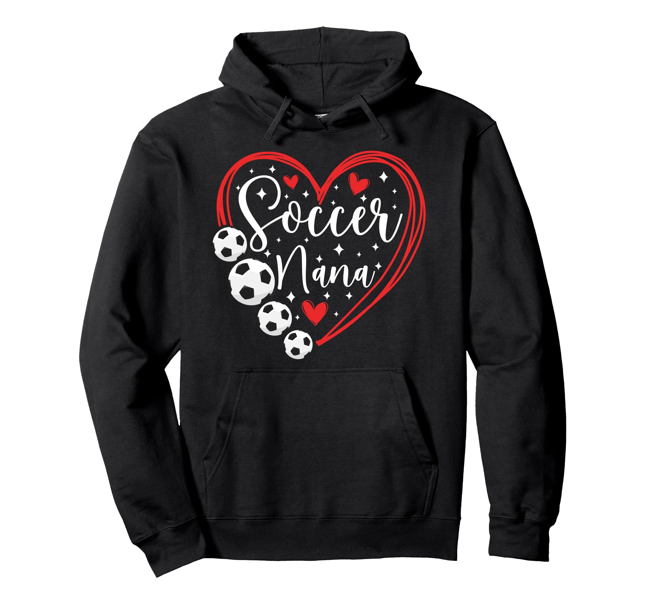 Soccer Nana Grandma Heart Nana Soccer Hoodie - Aesthetic Graphic Men Women