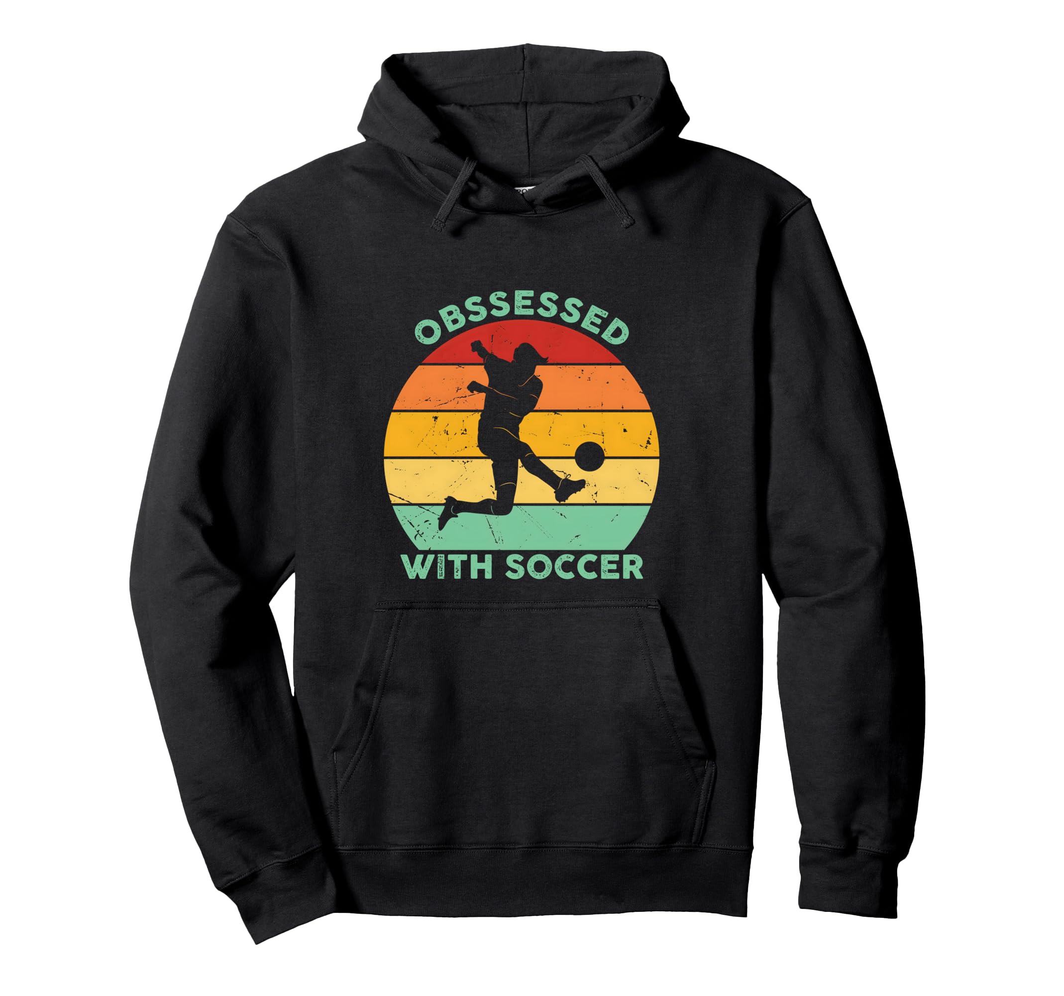 Sunset Soccer Silhouette Obsessed Soccer Hoodie - Aesthetic Graphic Unisex
