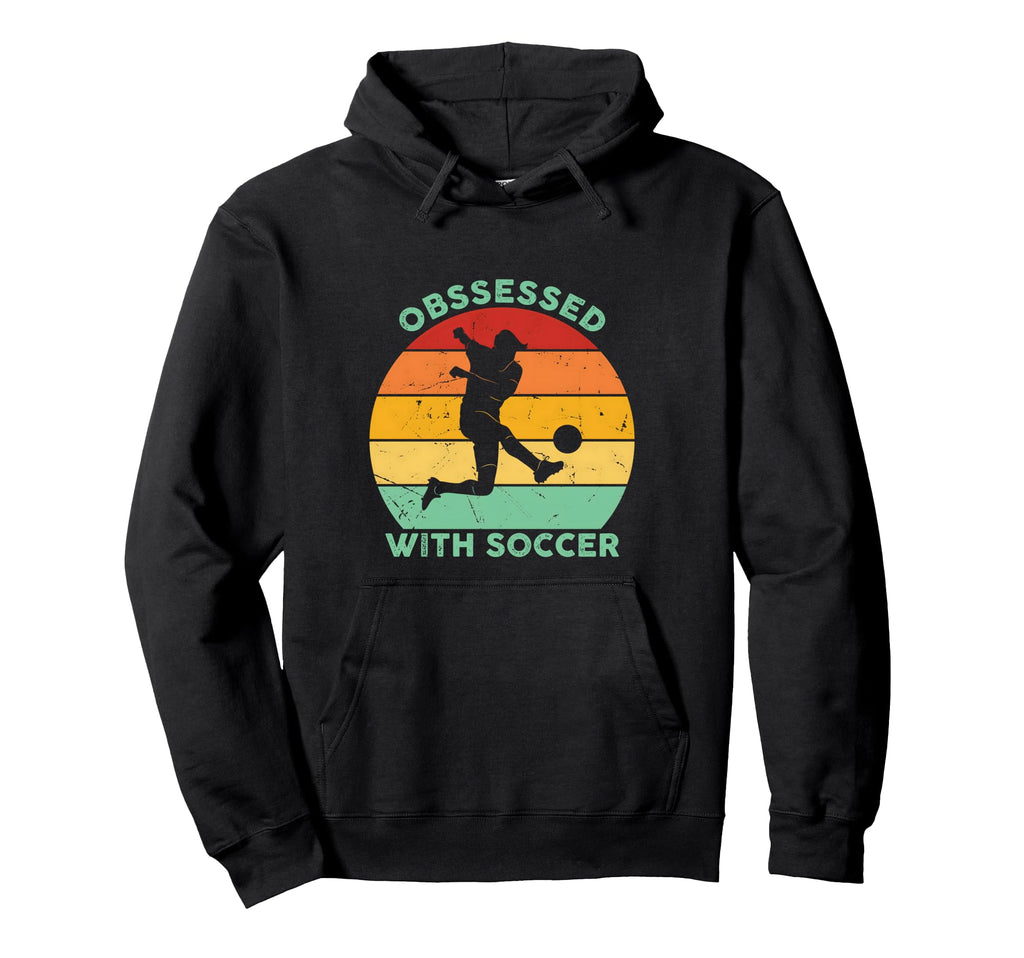 Sunset Soccer Silhouette Obsessed Soccer Hoodie - Novelty Apparel Men Women