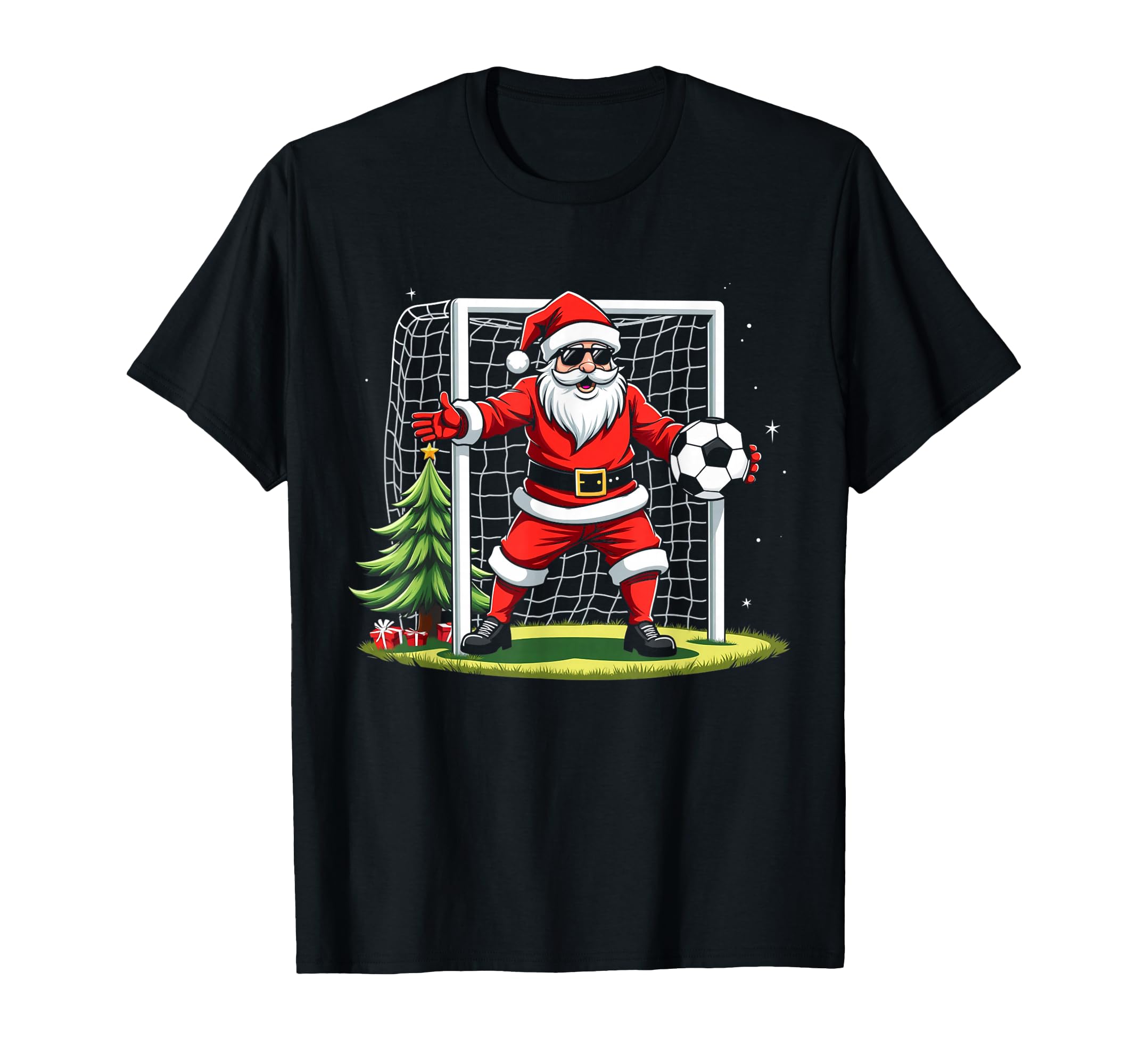 Santa Plays Soccer Soccer Player T-Shirt - Streetwear Style Men Women