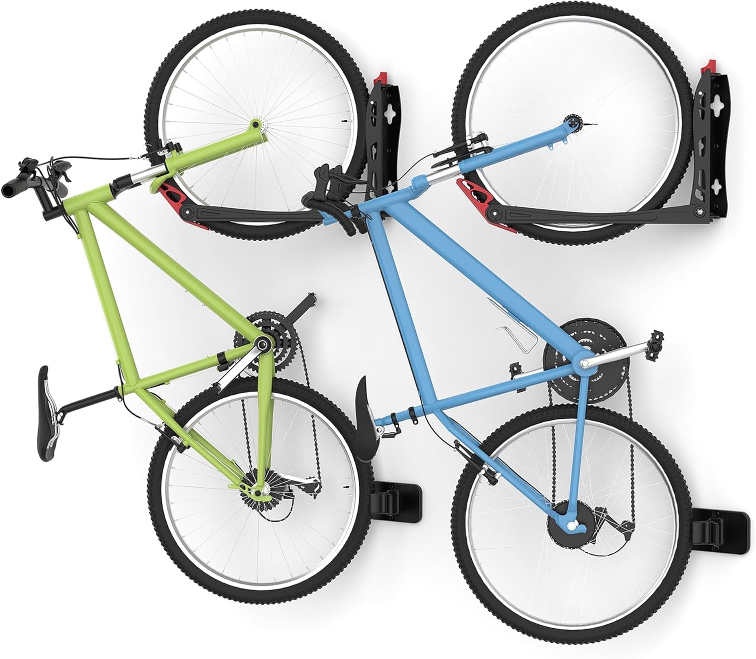 WALMANN BIKEPAL No Lifting Wall Mount Swivel Bike Rack, Vertical Bike Wall Hangers for Garage Space Saving Bike Storage Solution(2 Pack)