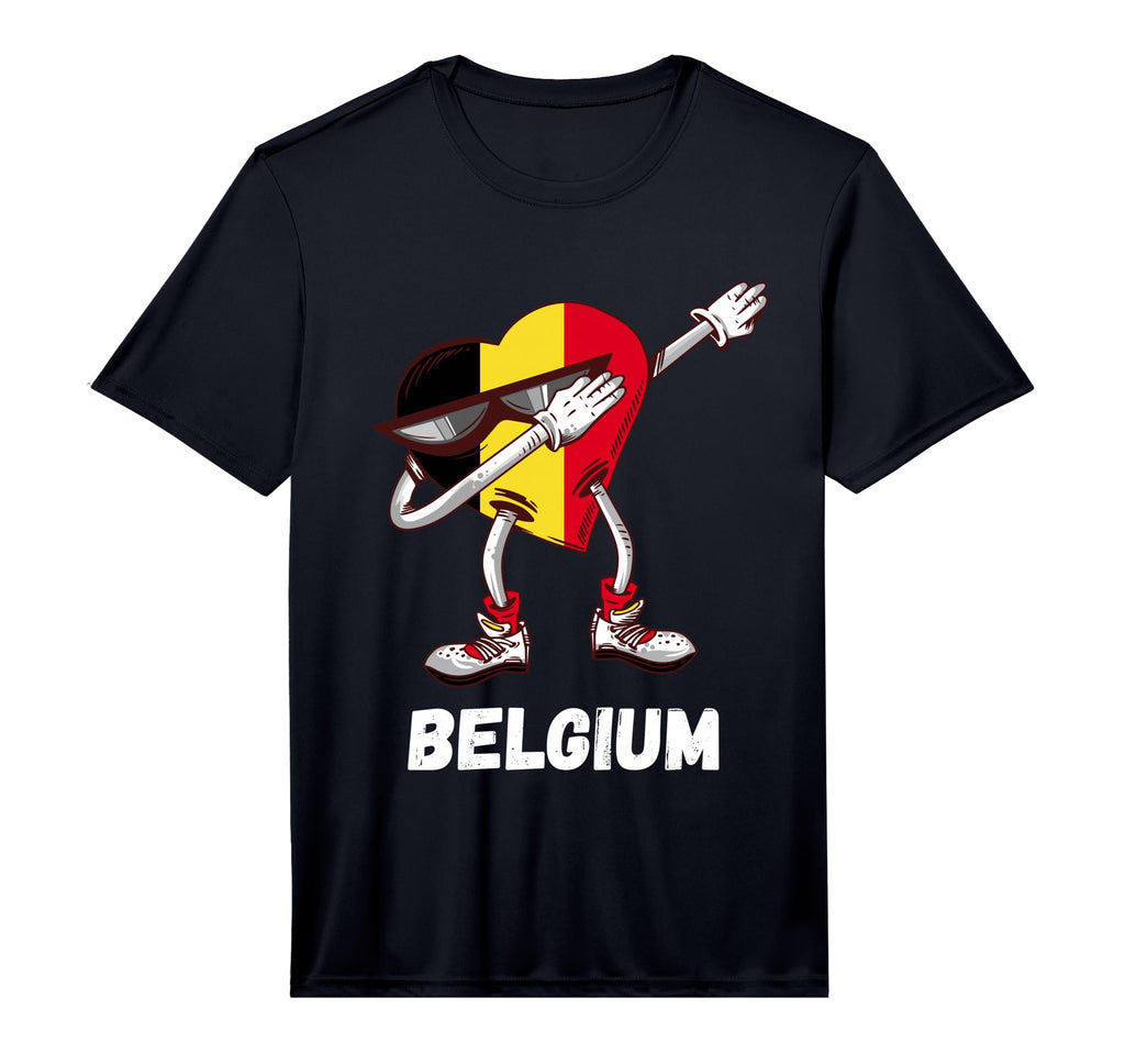 Belgium Heart Dance Belgium Flag T-Shirt - Minimalist Print for Adults