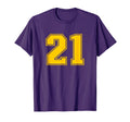 Number 21 Yellow Sport Uni Number T-Shirt - Custom Art Print for Adults