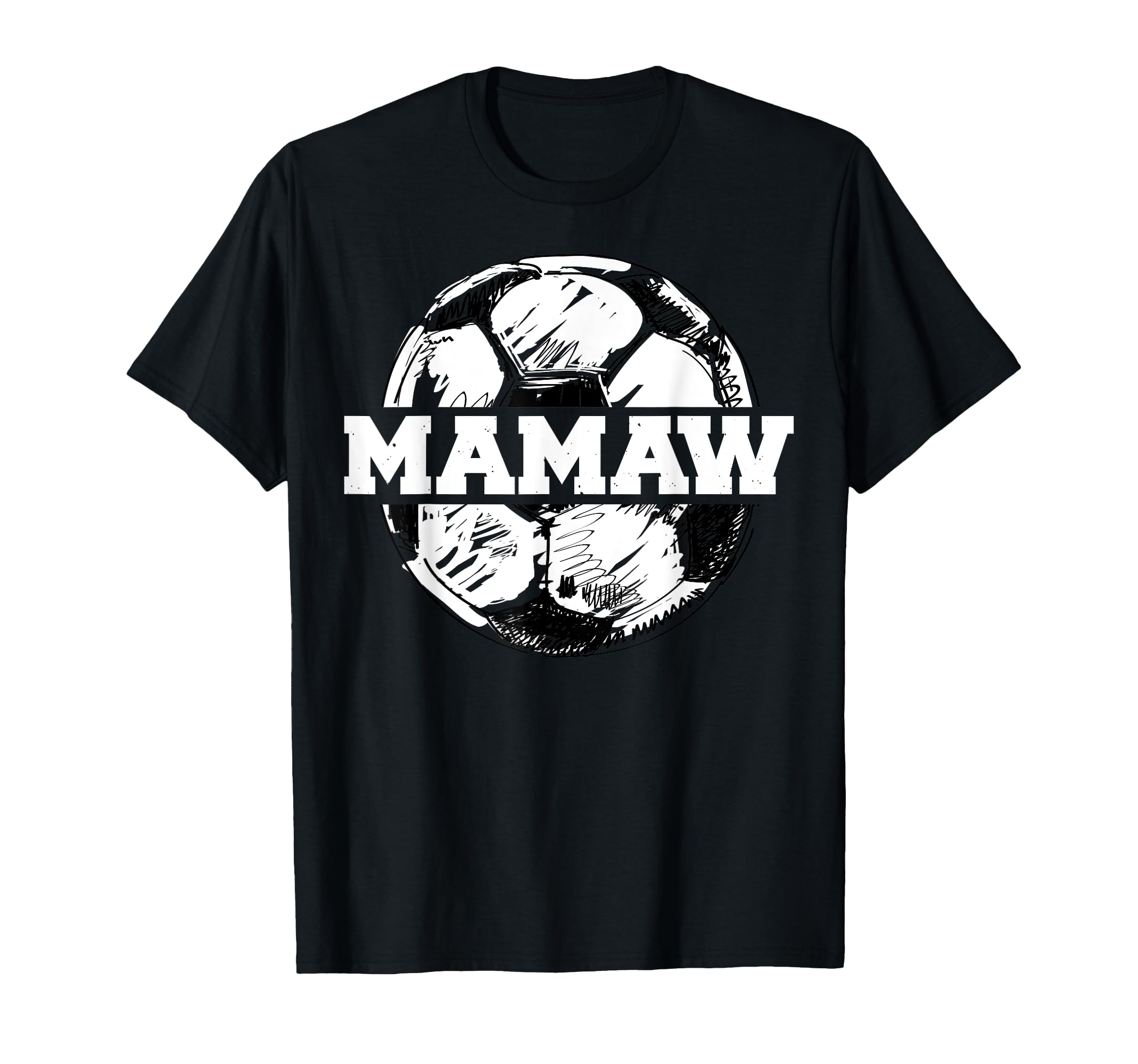 Soccer Mamaw Soccer Ball Split T-Shirt - Casual Everyday Wear Men Women