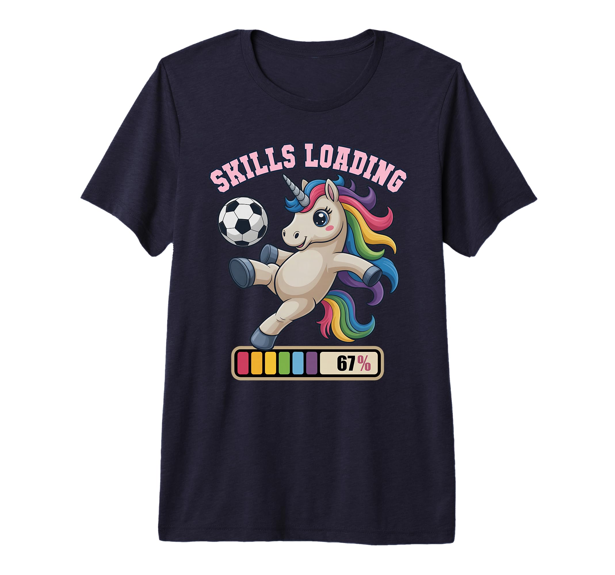 67 Soccer Unicorn Skills Loading T-Shirt - Aesthetic Graphic Men Women