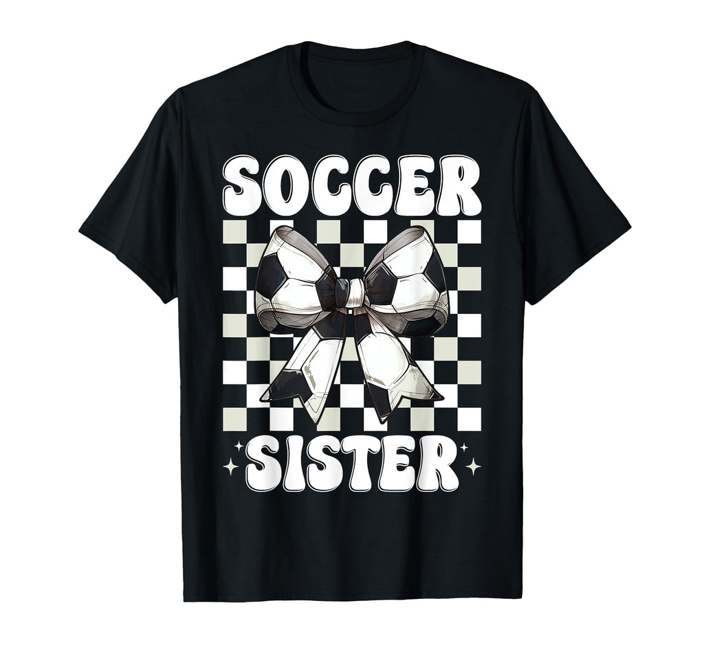 Soccer Sister Soccer Sis Coquette Bow T-Shirt - Graphic Print Men Women