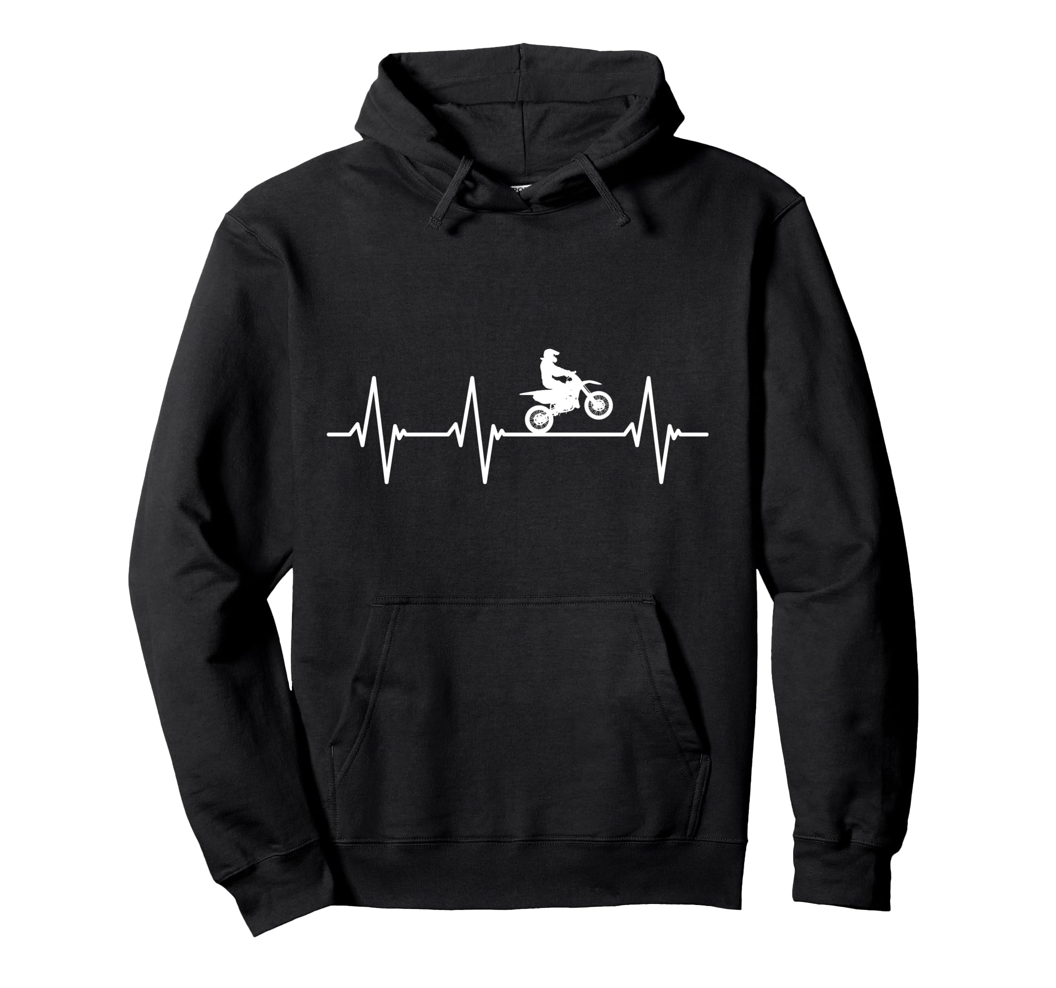 Dirt Bike Heartbeat Motocross Hoodie - Casual Everyday Wear for Adults