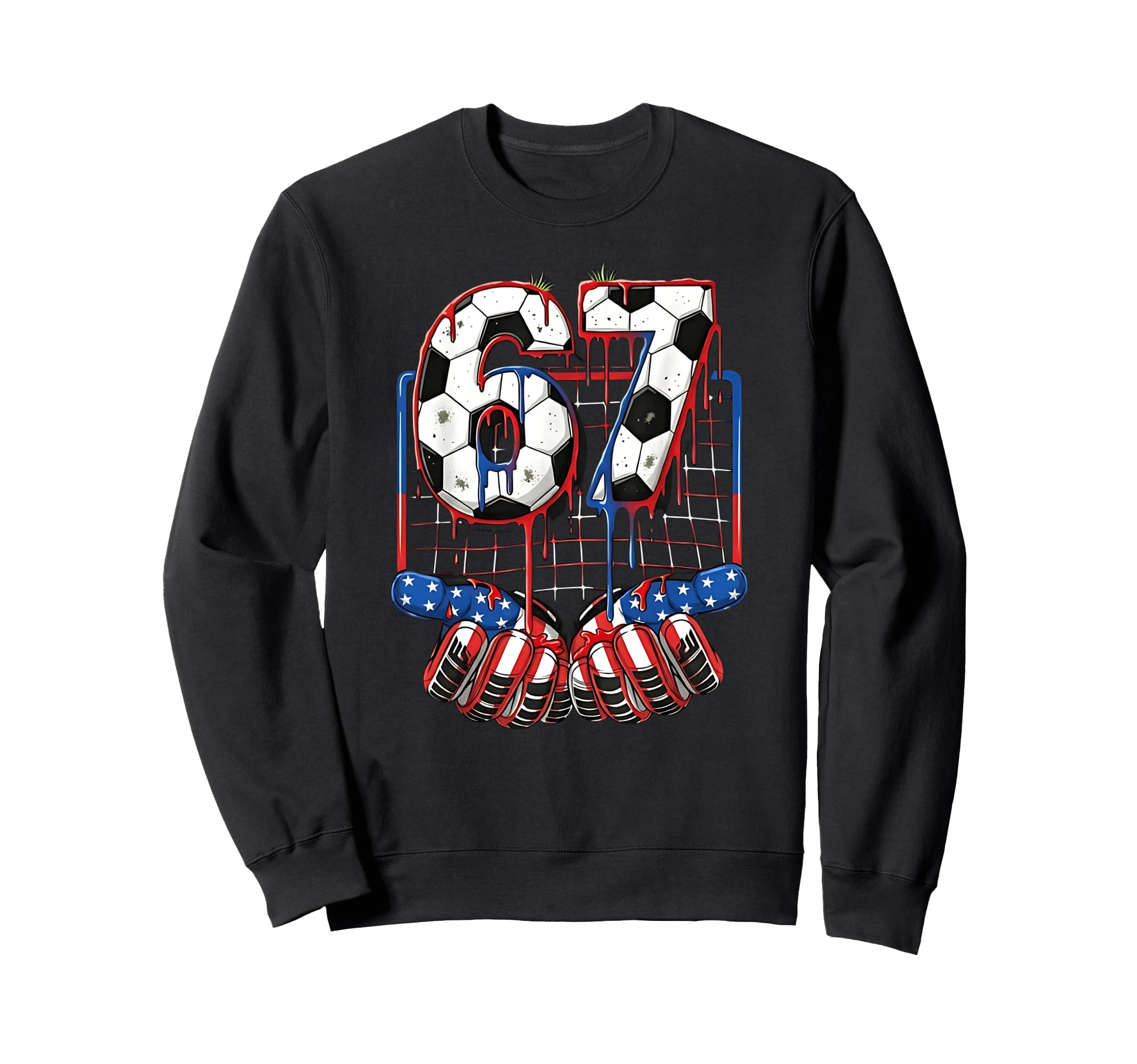 Soccer Ball 67 Drip Six Seven Sweatshirt - Fun Novelty Design for Adults