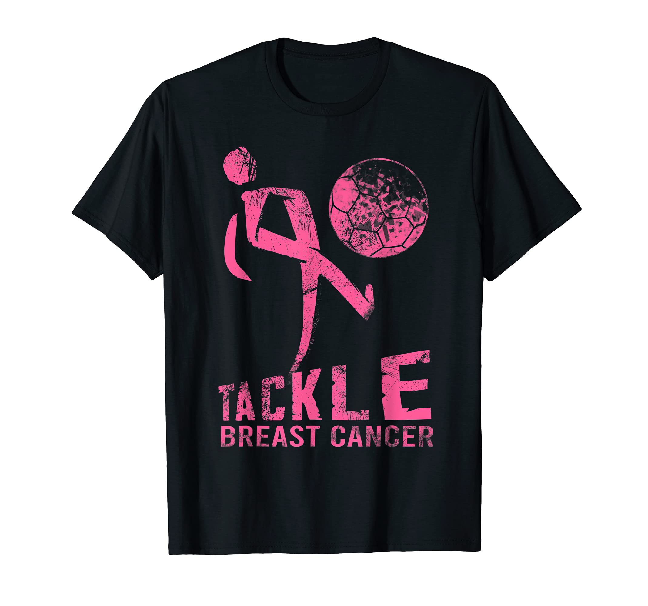 Tackle Breast Cancer Soccer Football T-Shirt - Graphic Print for Adults