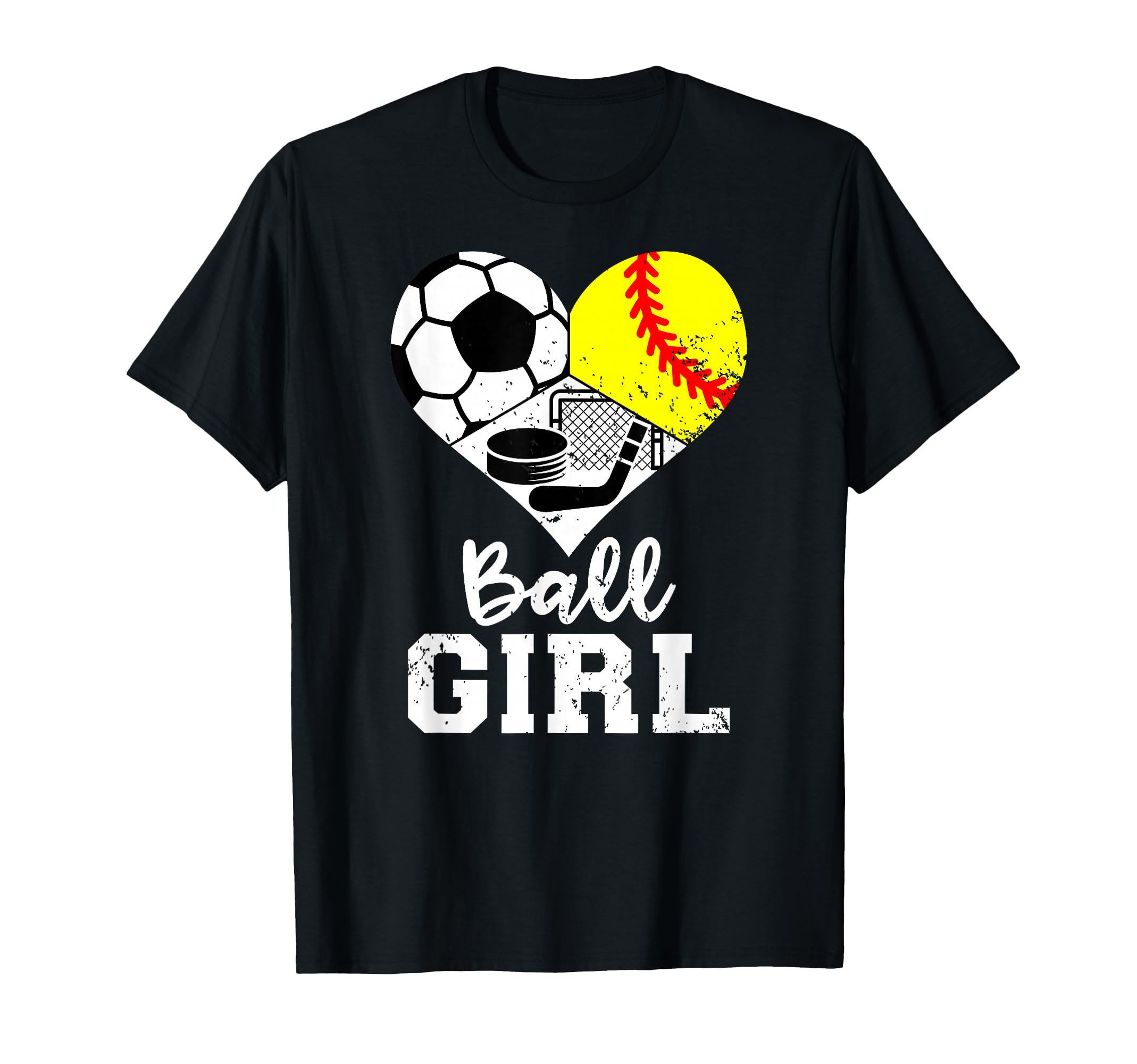 Ball Heart Soccer Softball Hockey T-Shirt - Aesthetic Graphic Men Women