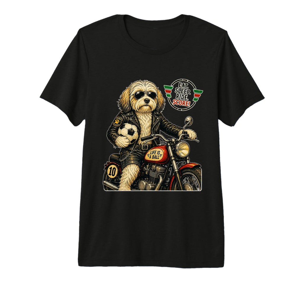 Havanese Motorbike Love Footbal T-Shirt - Custom Art Print for Adults