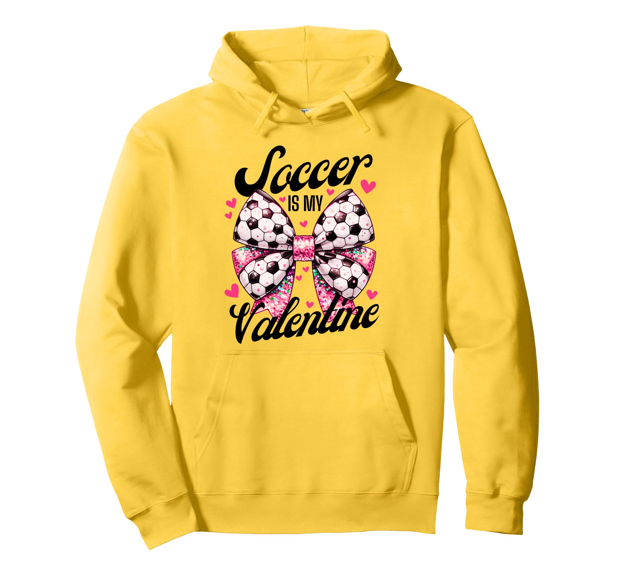 Soccer Is My Valentine Coquette Bow Hoodie - Unique Graphic for Adults