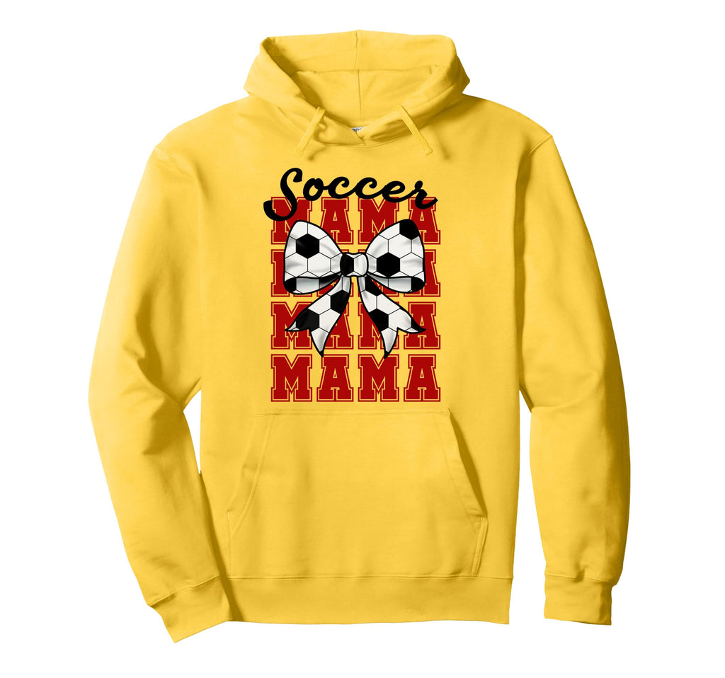 Soccer Bow Mama Mama Mama Mama Game Hoodie - Minimalist Print for Adults