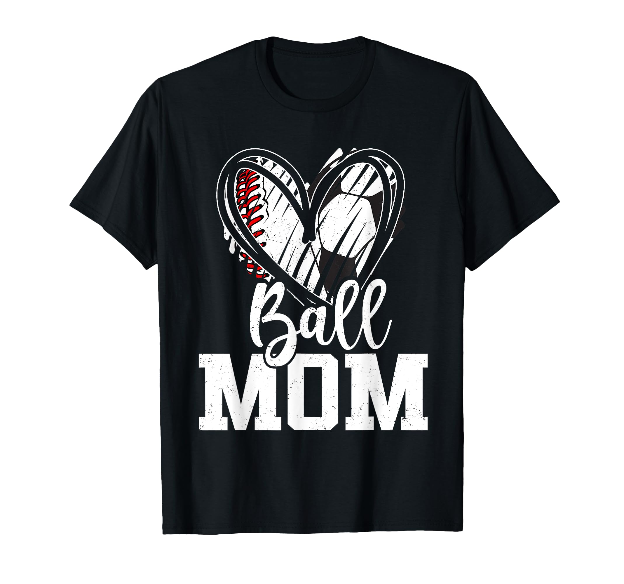 Ball Mom Baseball Soccer Mom Mothers T-Shirt - Unique Graphic for Adults