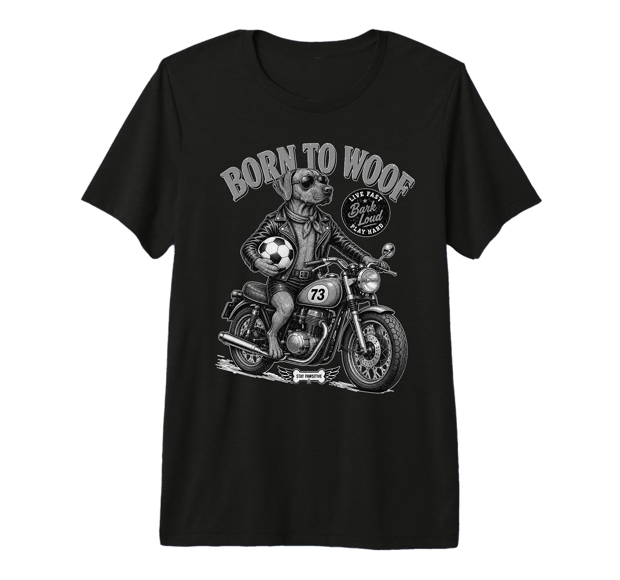 Ridgeback Motorbike Love Footbal T-Shirt - Custom Art Print for Adults