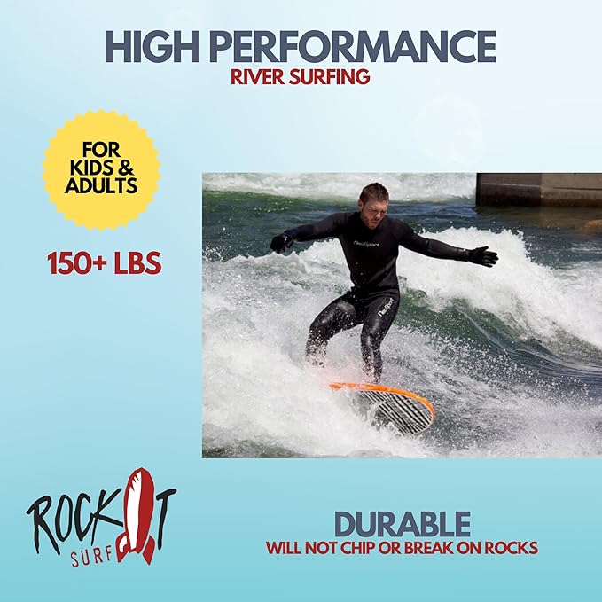 Rock-It 4'10" CHUB Soft Top Surfboard, Kids Surfboard, Mini Surfboard, Innovative Design Easy to Paddle and Maneuverable Small Surfboard and Beginner Surfboard (Red)