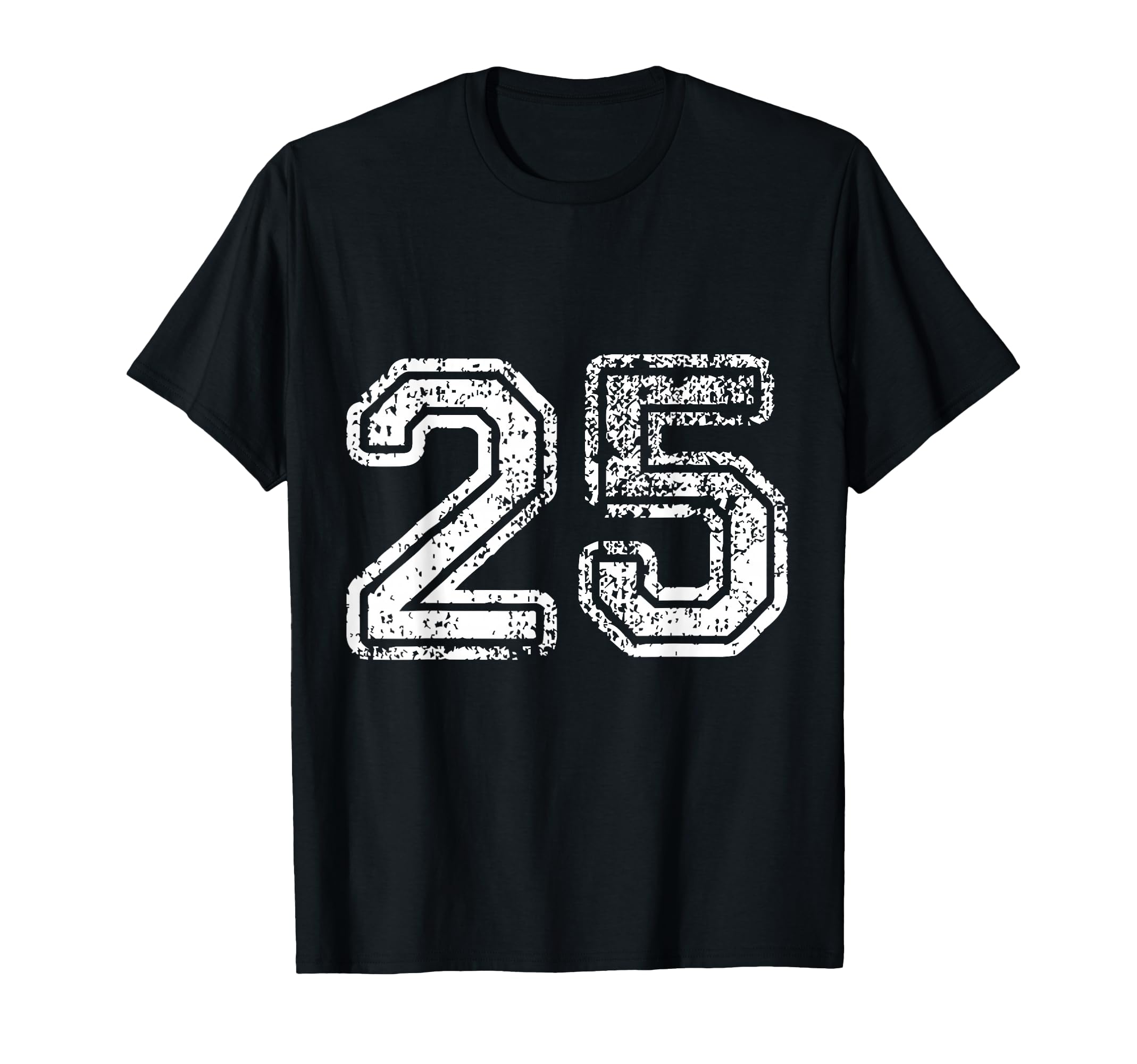 Distressed Number 25 Jersey T-Shirt - Fun Novelty Design Men Women