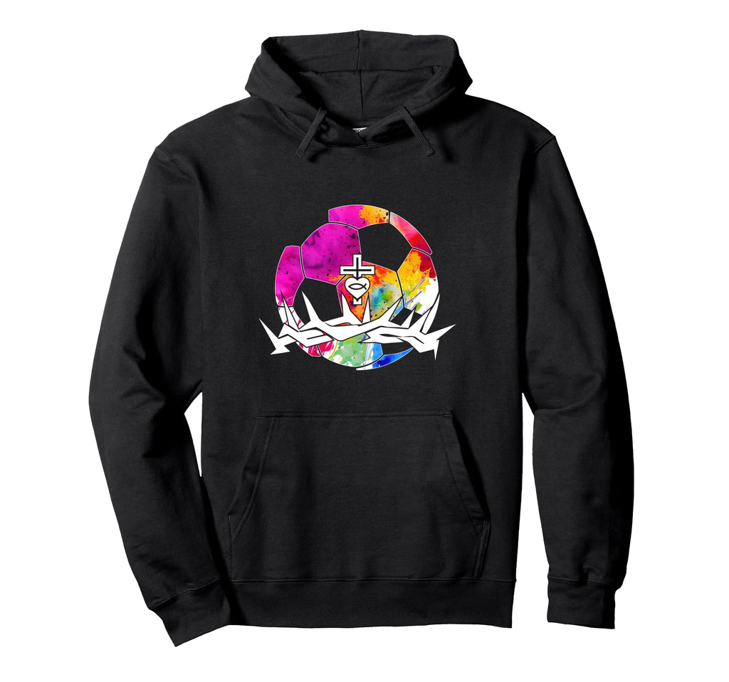 Religious Jesus Soccer Christian God Hoodie - Novelty Apparel for Adults