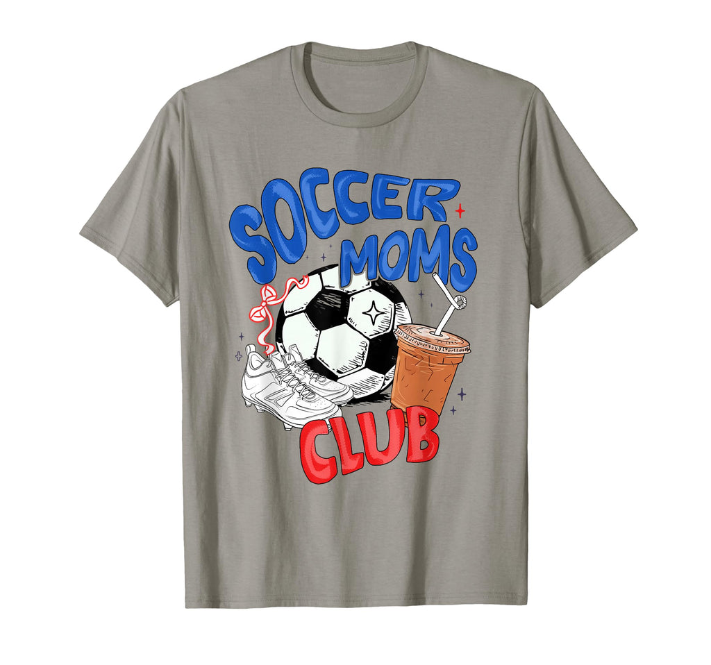 Soccer Moms Club Bow Soccer Lovers T-Shirt - Trendy Graphic Men Women