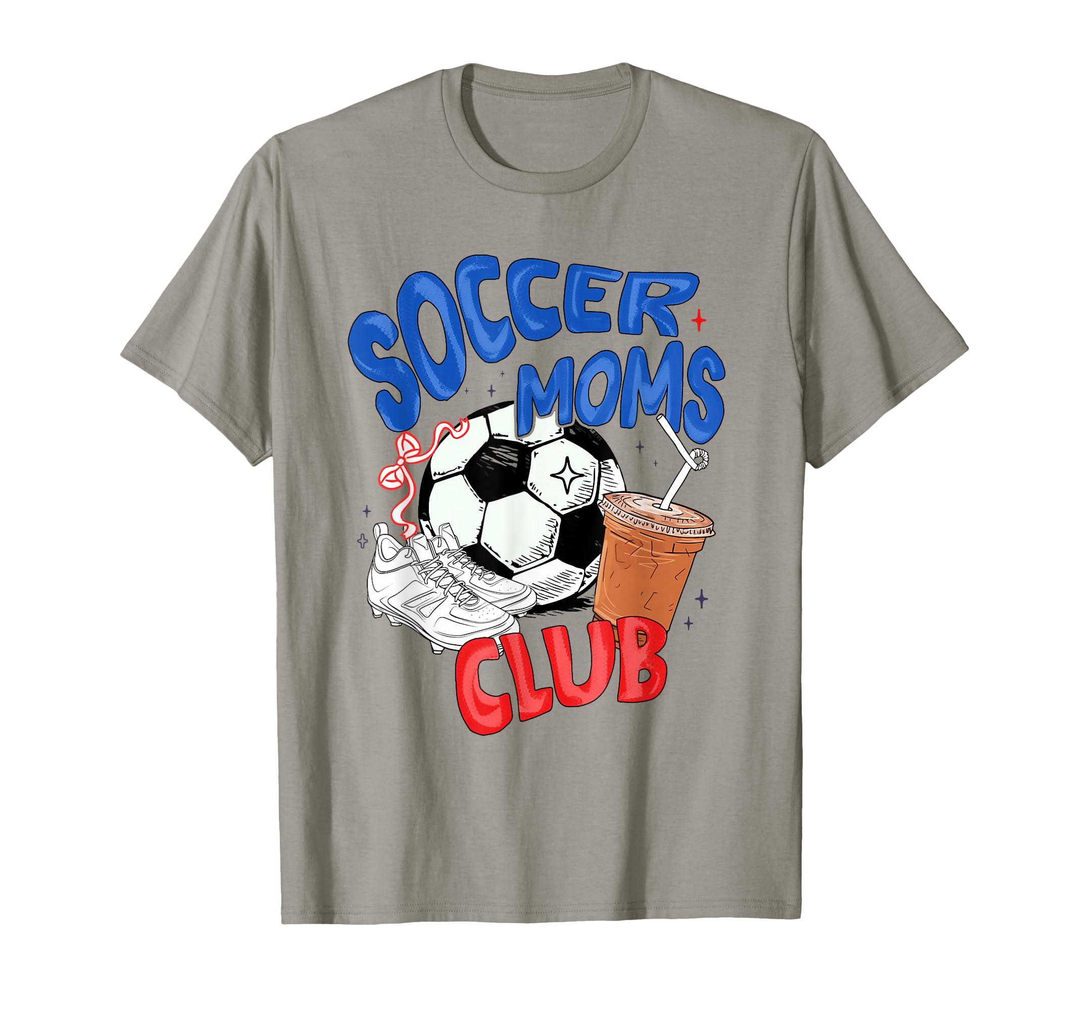 Soccer Moms Club Bow Soccer Lovers T-Shirt - Trendy Graphic Men Women