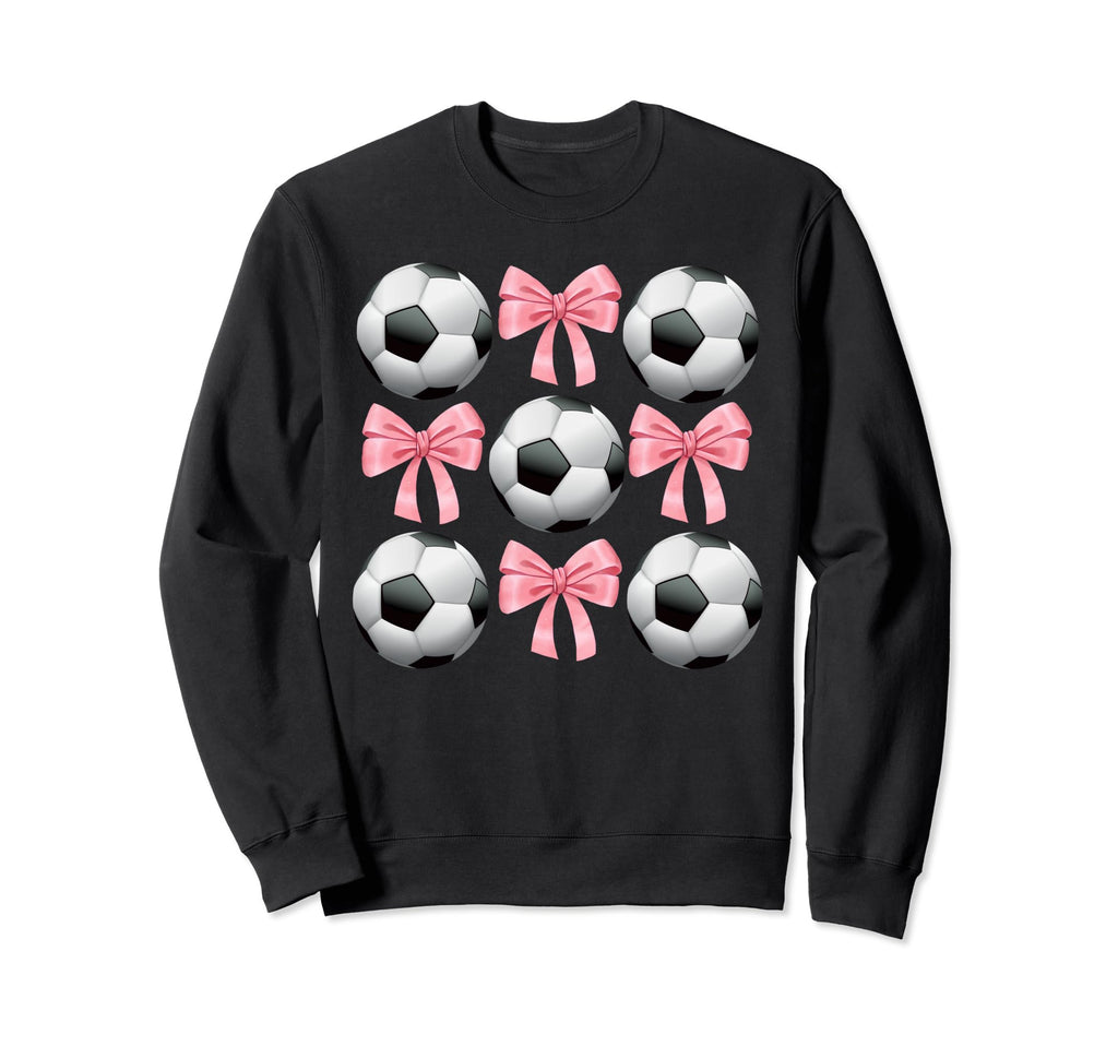 Soccer And Bows Coquette Soccer Mom Sweatshirt - Minimalist Print Unisex