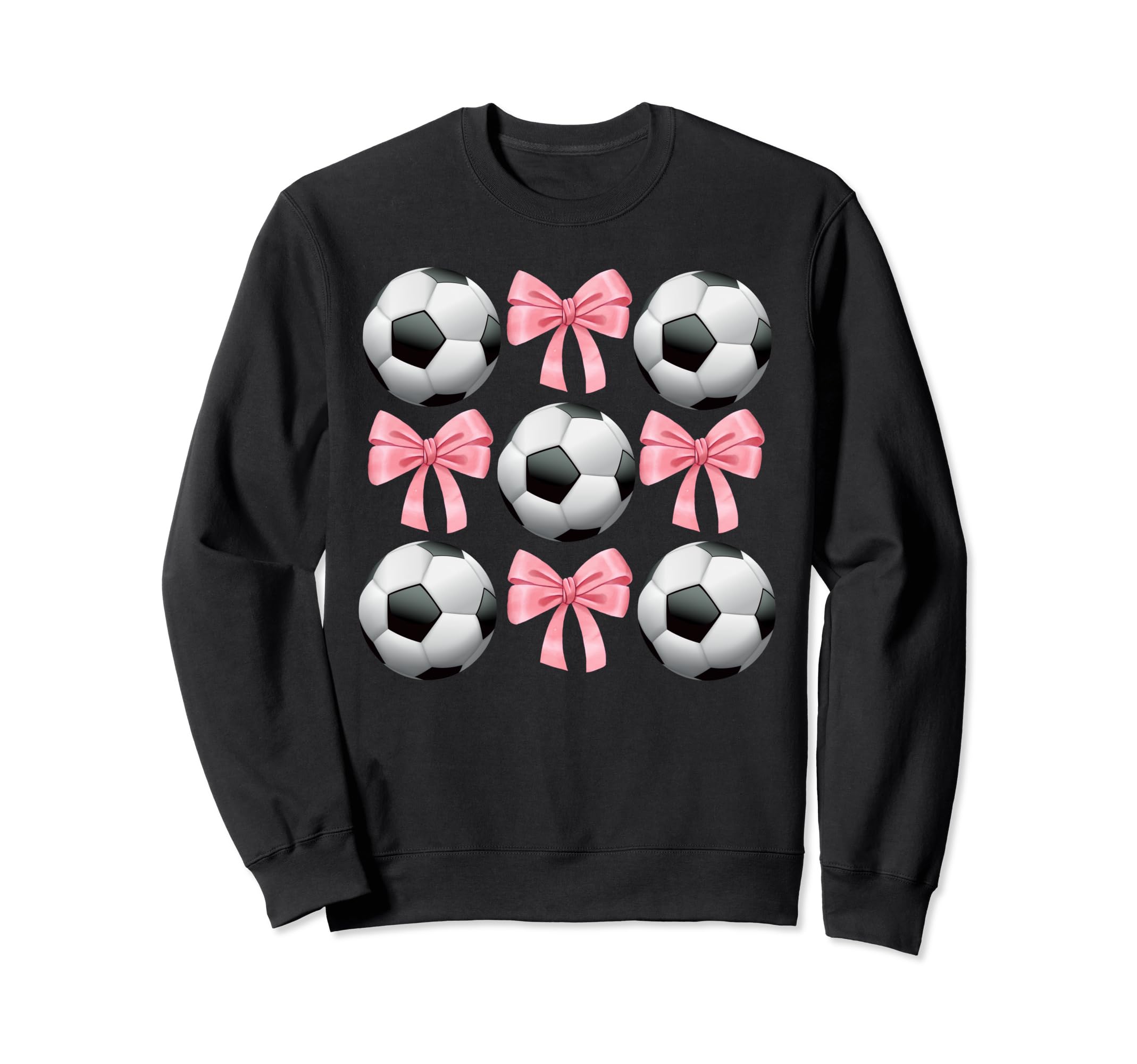 Soccer And Bows Coquette Soccer Mom Sweatshirt - Minimalist Print Unisex
