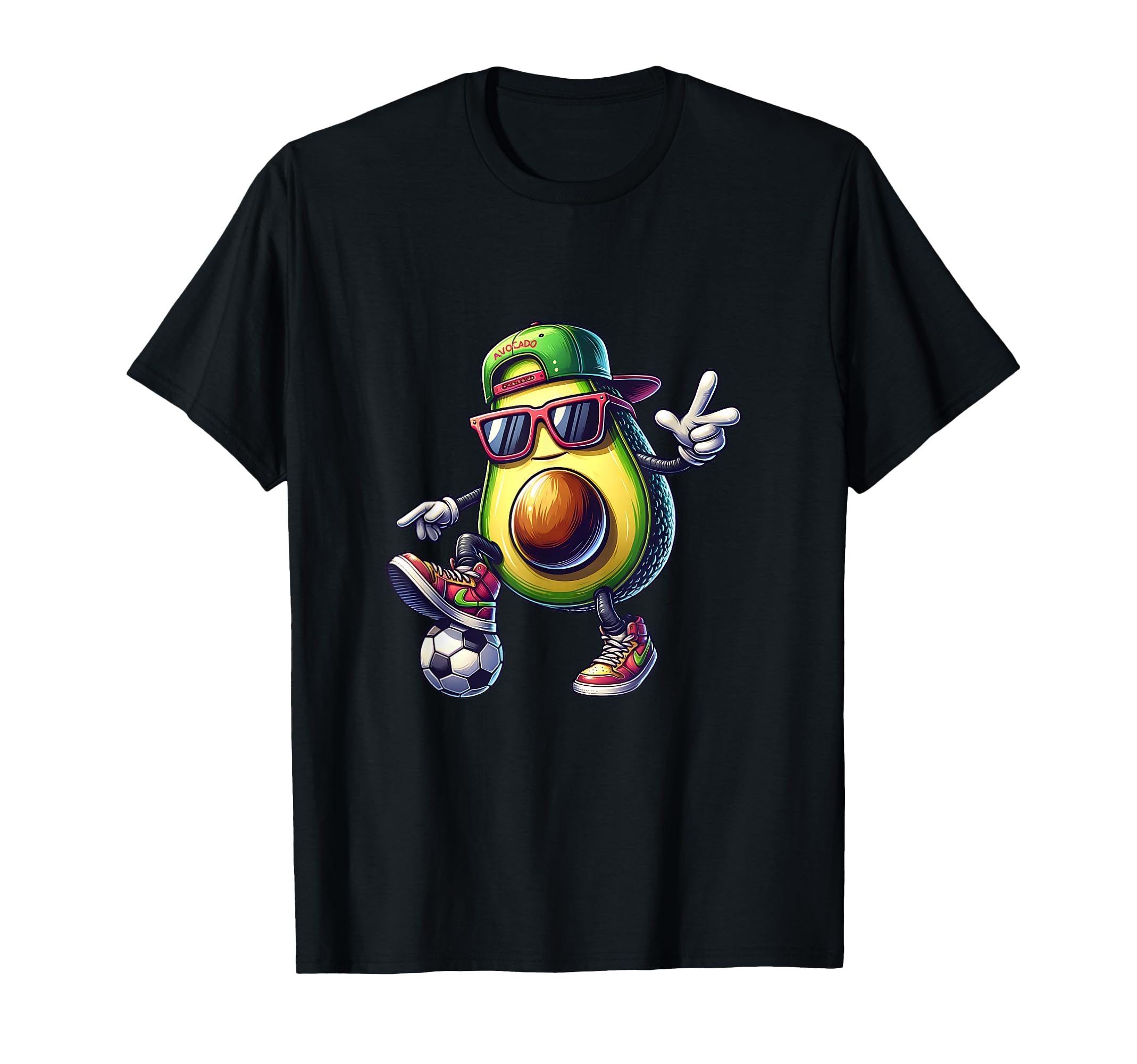 Avocado Soccer Player Urban Street T-Shirt - Minimalist Print Unisex