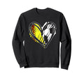 Softball Soccer Ball Heart Love Sweatshirt - Graphic Print Unisex