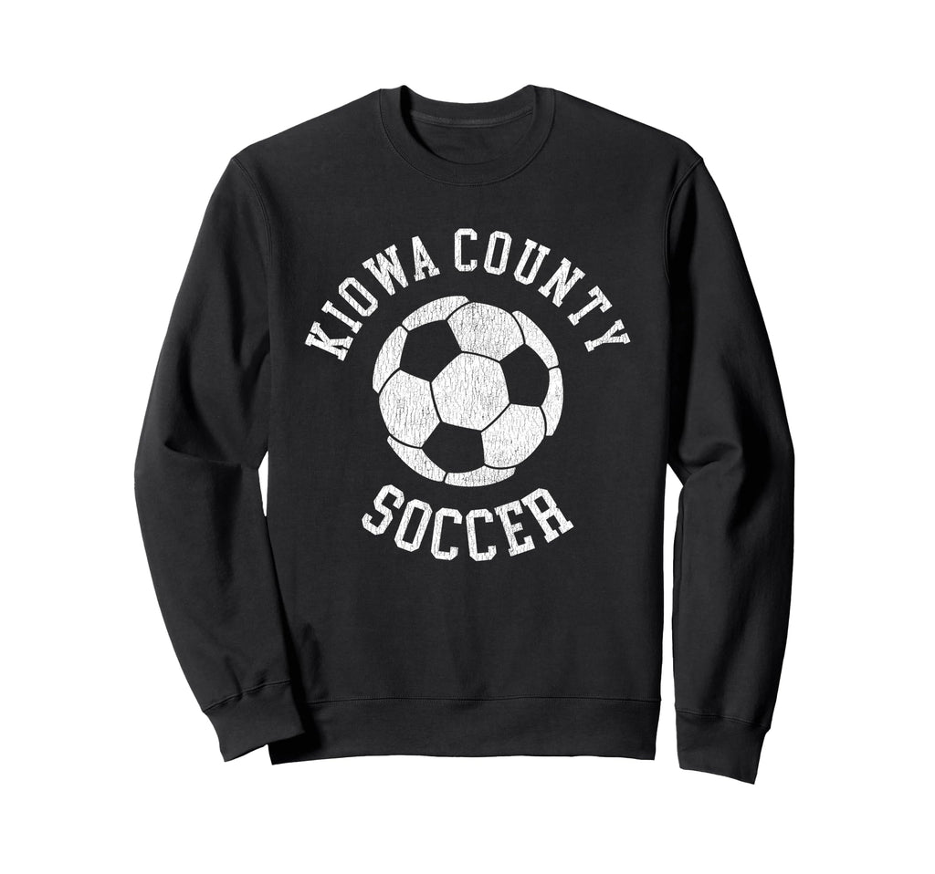Kiowa County Soccer Distressed Sweatshirt - Fun Novelty Design for Adults