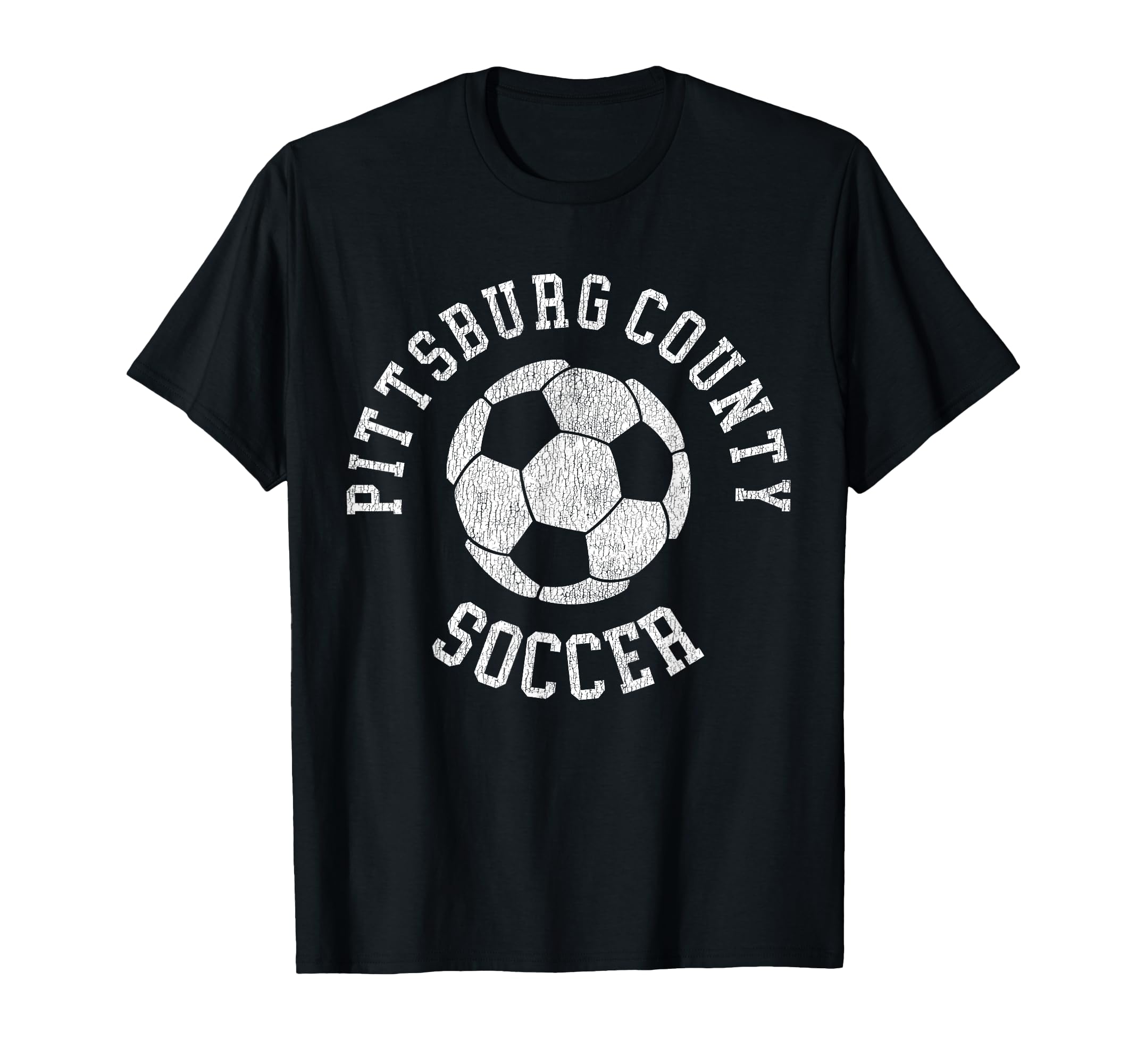 Pittsburg County Soccer Distressed T-Shirt - Fun Novelty Design for Adults