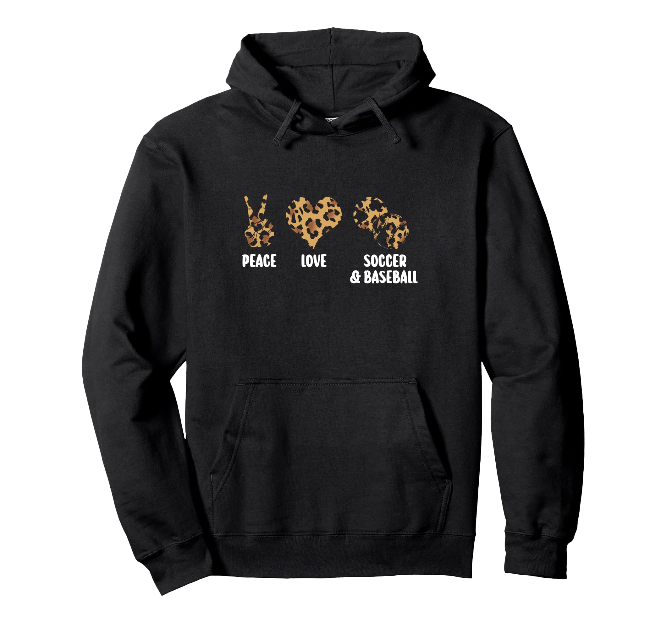 Peace Love Soccer Baseball Softball Hoodie - Custom Art Print Unisex