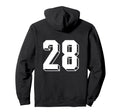 Number 28 Backside 80S 90S Team Hoodie - Fun Novelty Design for Adults