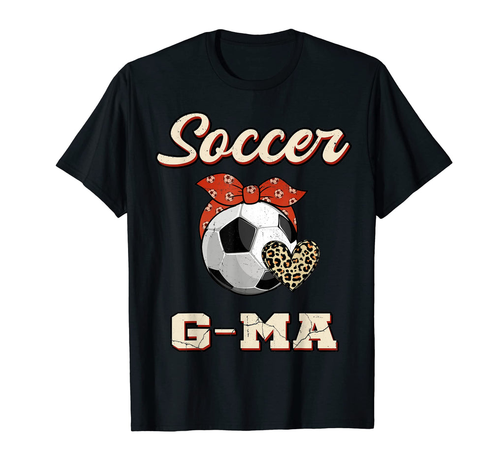 Soccer G Ma Bandana Leopard Heart Fans T-Shirt - Trendy Graphic Unisex