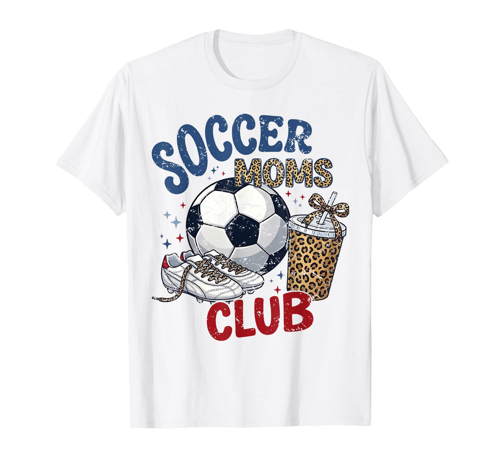 Funny Soccer Mom Club Leopard Mothers Day T-Shirt - Minimalist Print Unisex