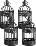 Vela Lanterns Birdcage Decor Candle Holder Lantern Decorative Table Centerpiece Halloween Decorations, Black, Small, Set of 4