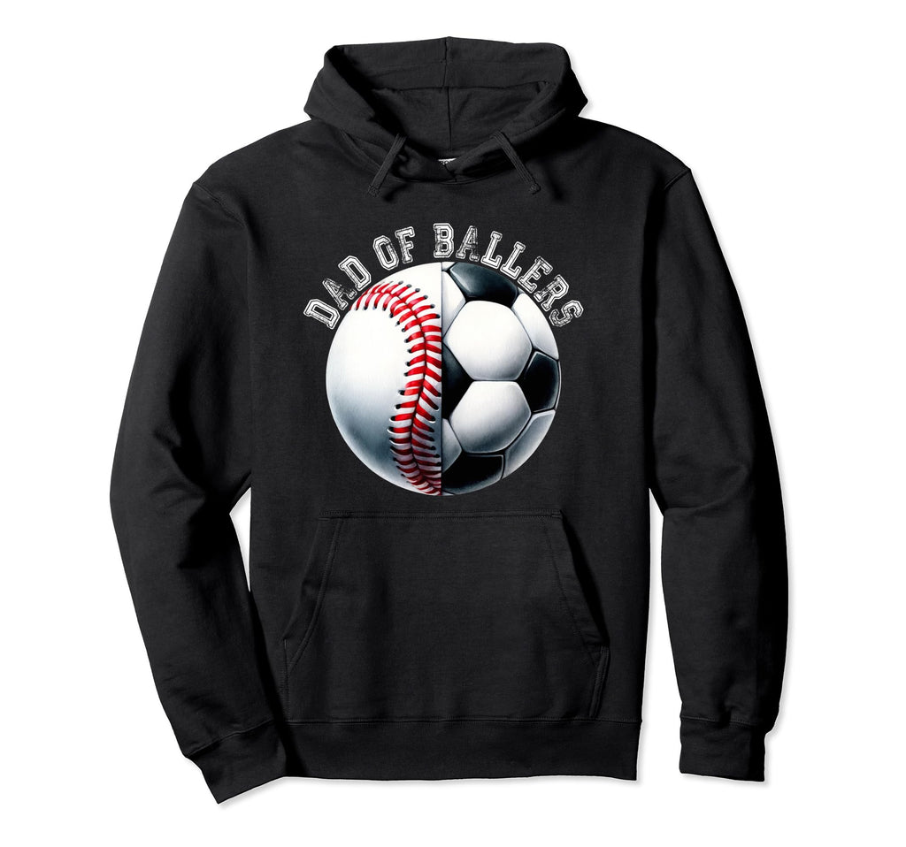Dad Ballers Baseball Soccer Player Hoodie - Minimalist Print for Adults