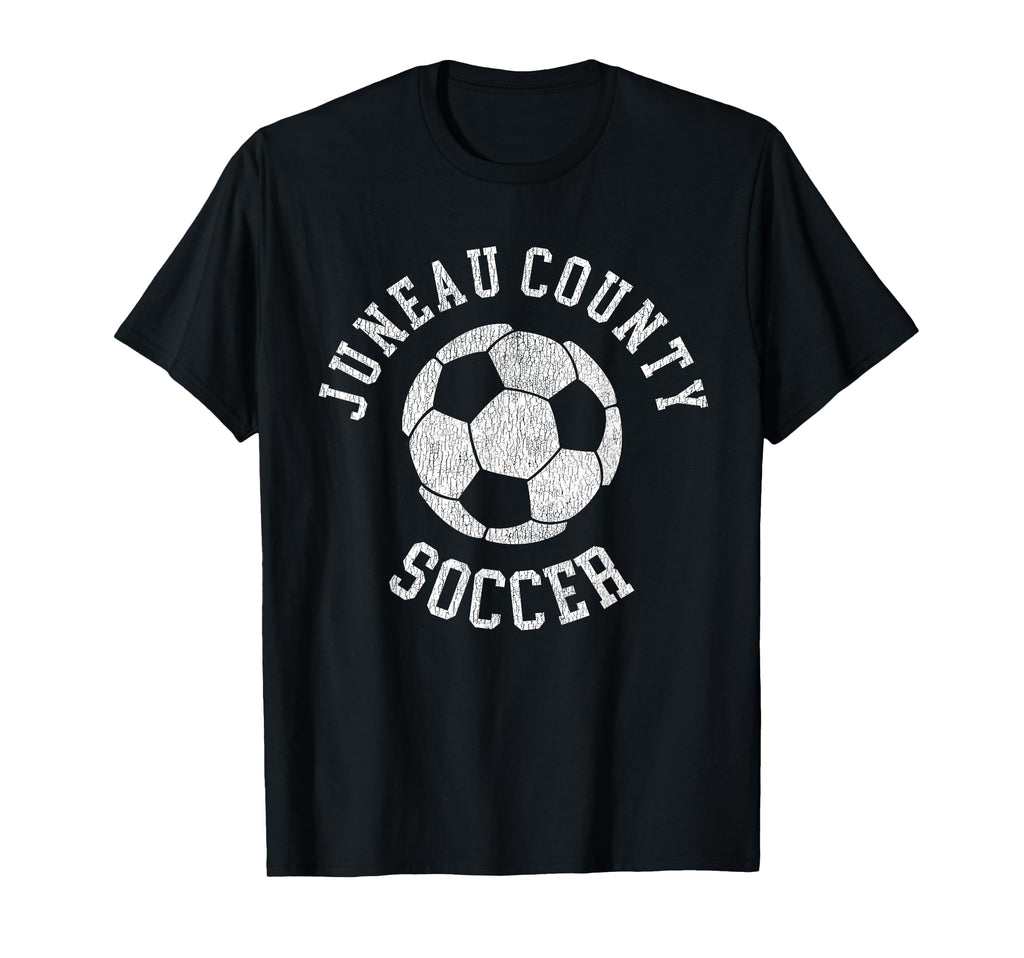 Juneau County Soccer Distressed 90S T-Shirt - Unique Graphic Men Women
