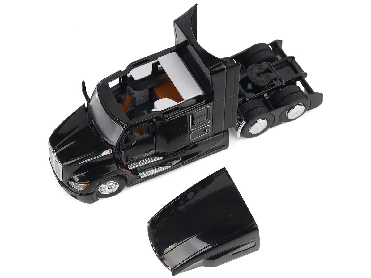 Kenworth T680 76" High Roof Sleeper Cab Truck Tractor Black "Transport Series" 1/50 Diecast Model by Diecast Masters