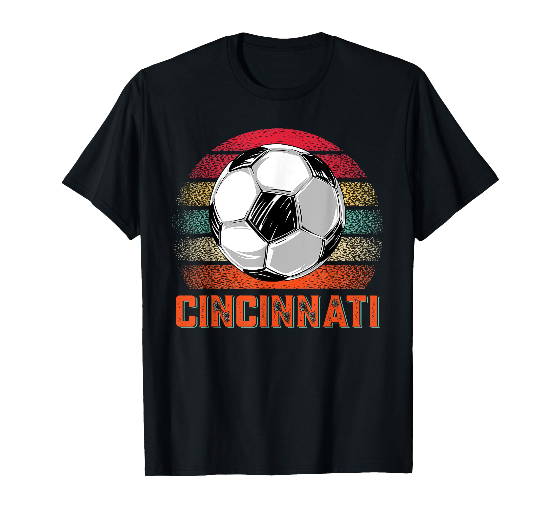 Cincinnati Soccer Distressed Soccer Fans T-Shirt - Graphic Print Men Women