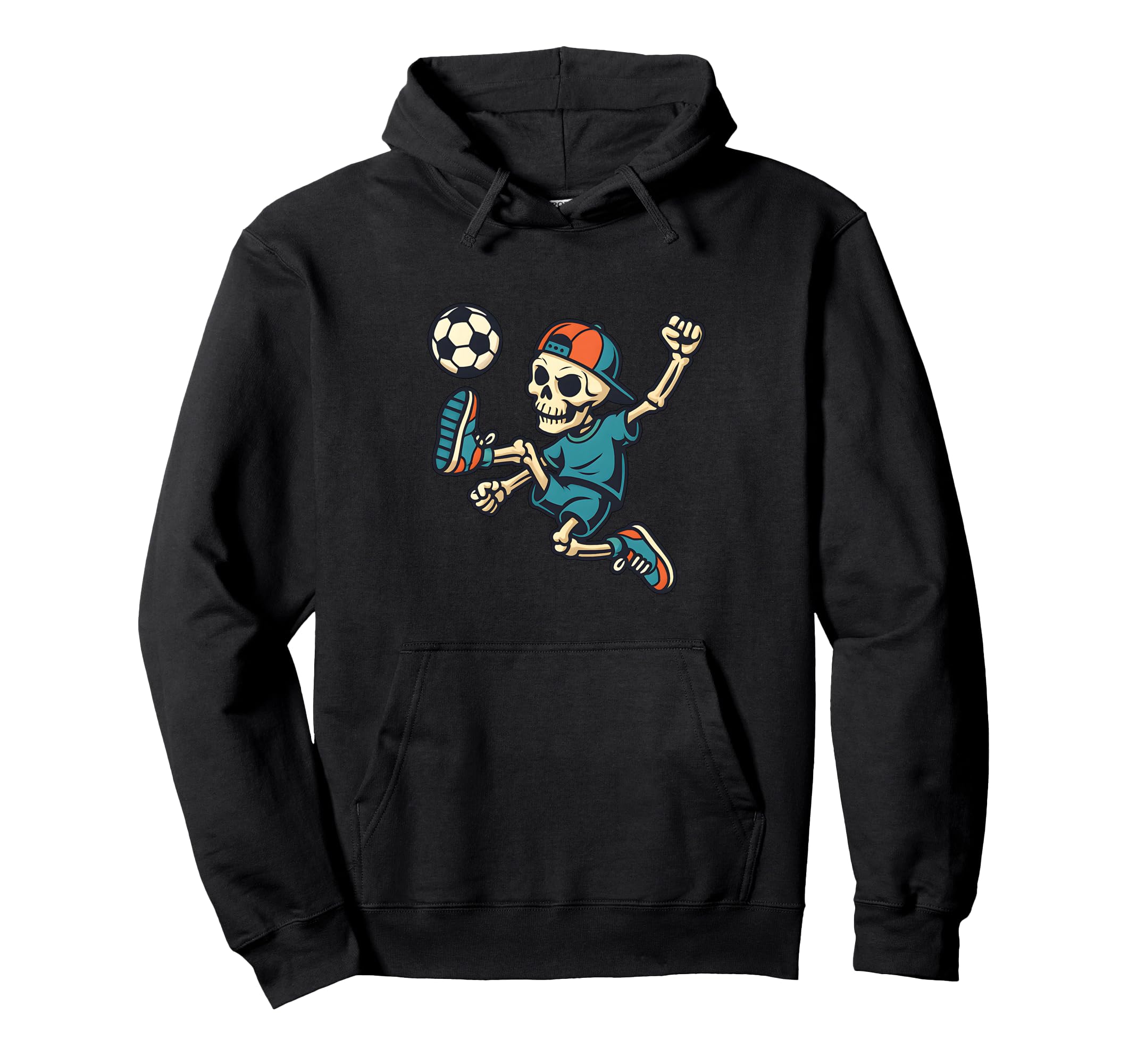 Soccer Skeleton Player Street Football Hoodie - Unique Graphic Men Women
